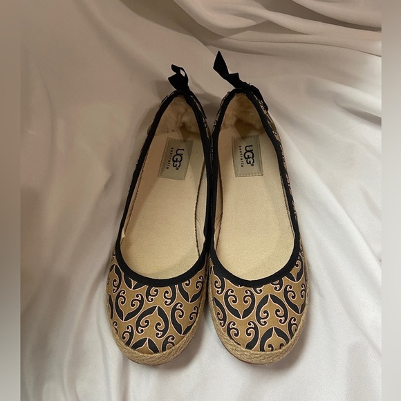 UGG Women’s Marrakech Indah Espadrille Ballet Flat Black/Tan Sz 6 EUC, Spring - Picture 6 of 13
